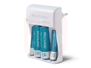 Carregador De Pilhas Multilaser AA/AAA + 2 Pilhas AA 2500Mah + 2 Pilhas AAA 1000Mah - CB045